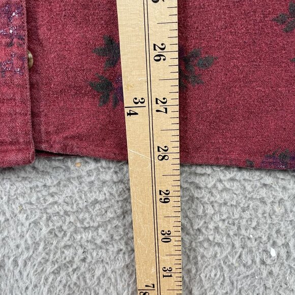 VTG L.L. Bean Floral Button Down Shirt Womens Medium Heavy Flannel USA - Picture 5 of 5